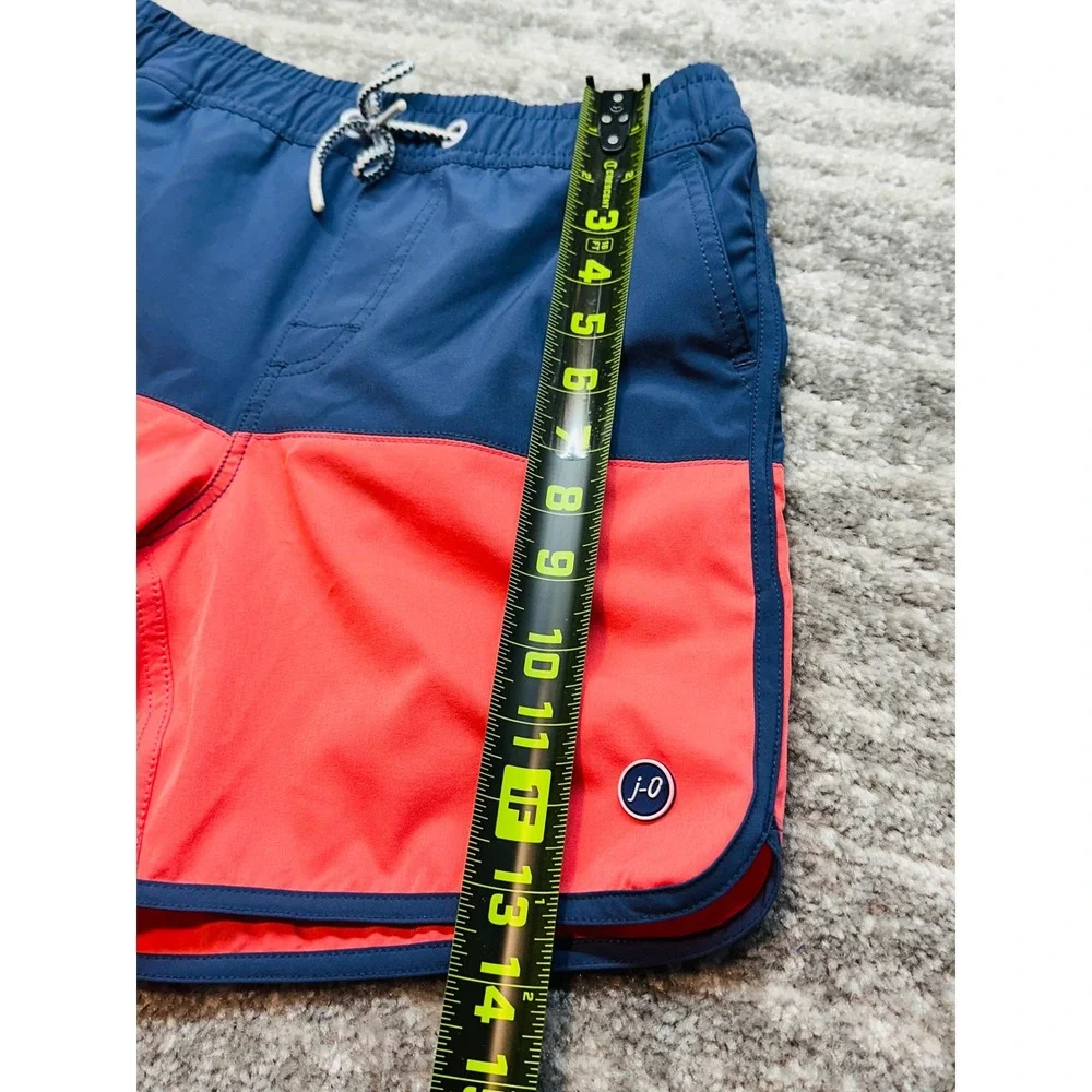 Johnnie-O Swim Trunks Boys Size 10 Blue Coral Colorblock Board Shorts
